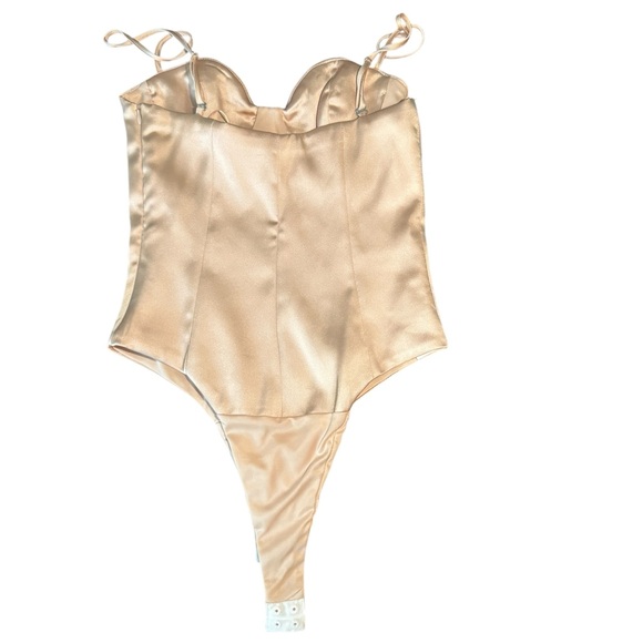 Zara Cream Satin Bodysuit NWOT - Picture 10 of 14